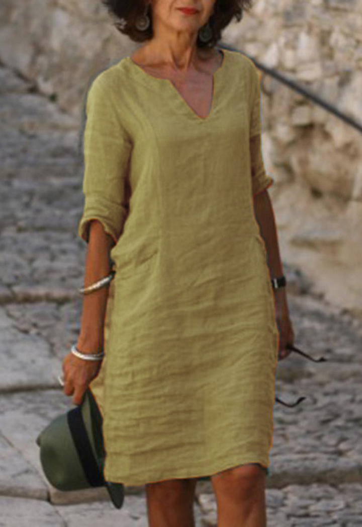 Elvy | Sleek V-Neck Dress