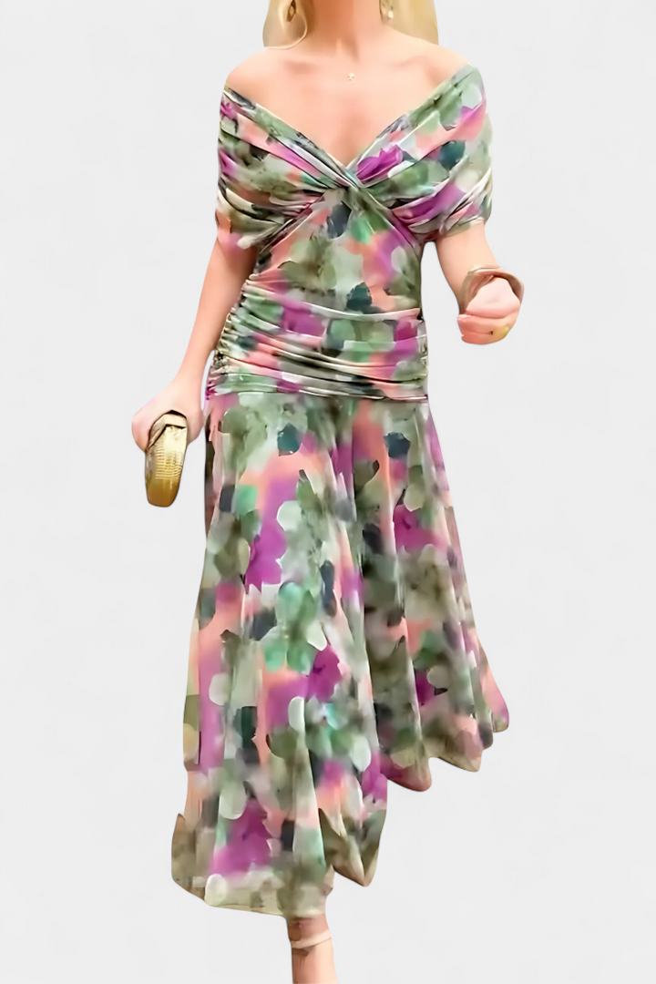 Jinky – V-Neck Floral Maxi Dress