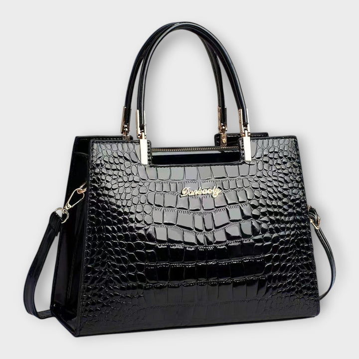Annie | Glossy Crocodile Pattern Handbag
