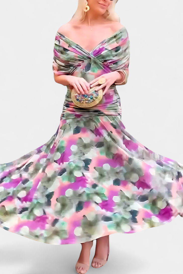 Jinky – V-Neck Floral Maxi Dress