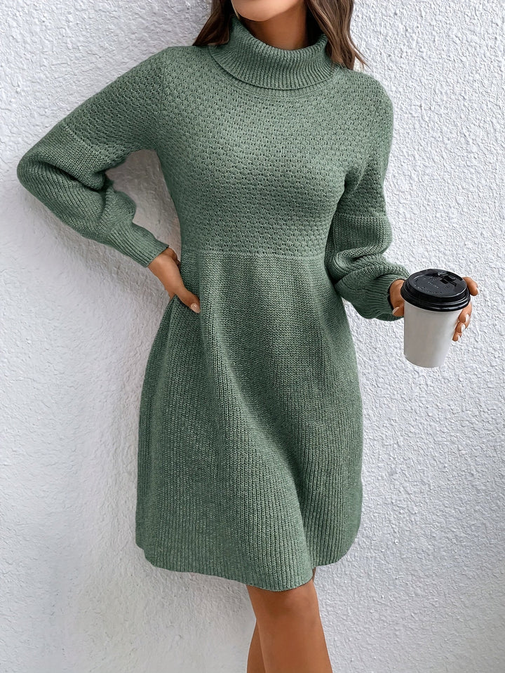 Doraine - High-Neck Knit Jumper Dress