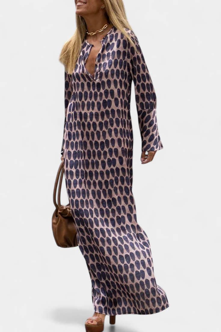 Brea | Geometric V-Neck Dress