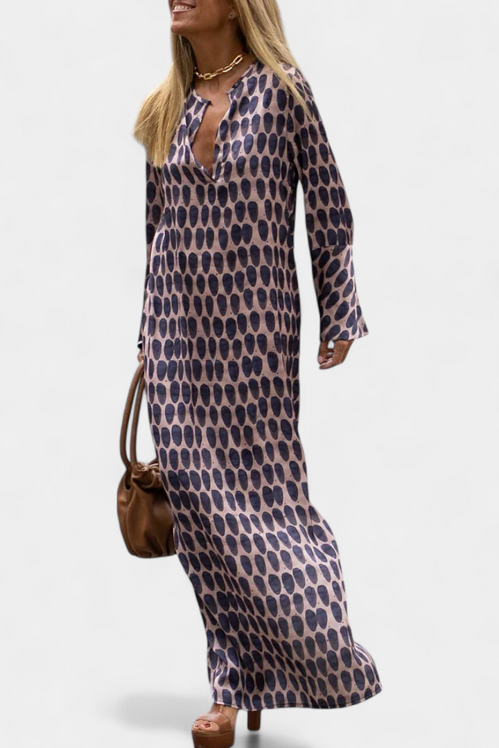 Brea | Geometric V-Neck Dress