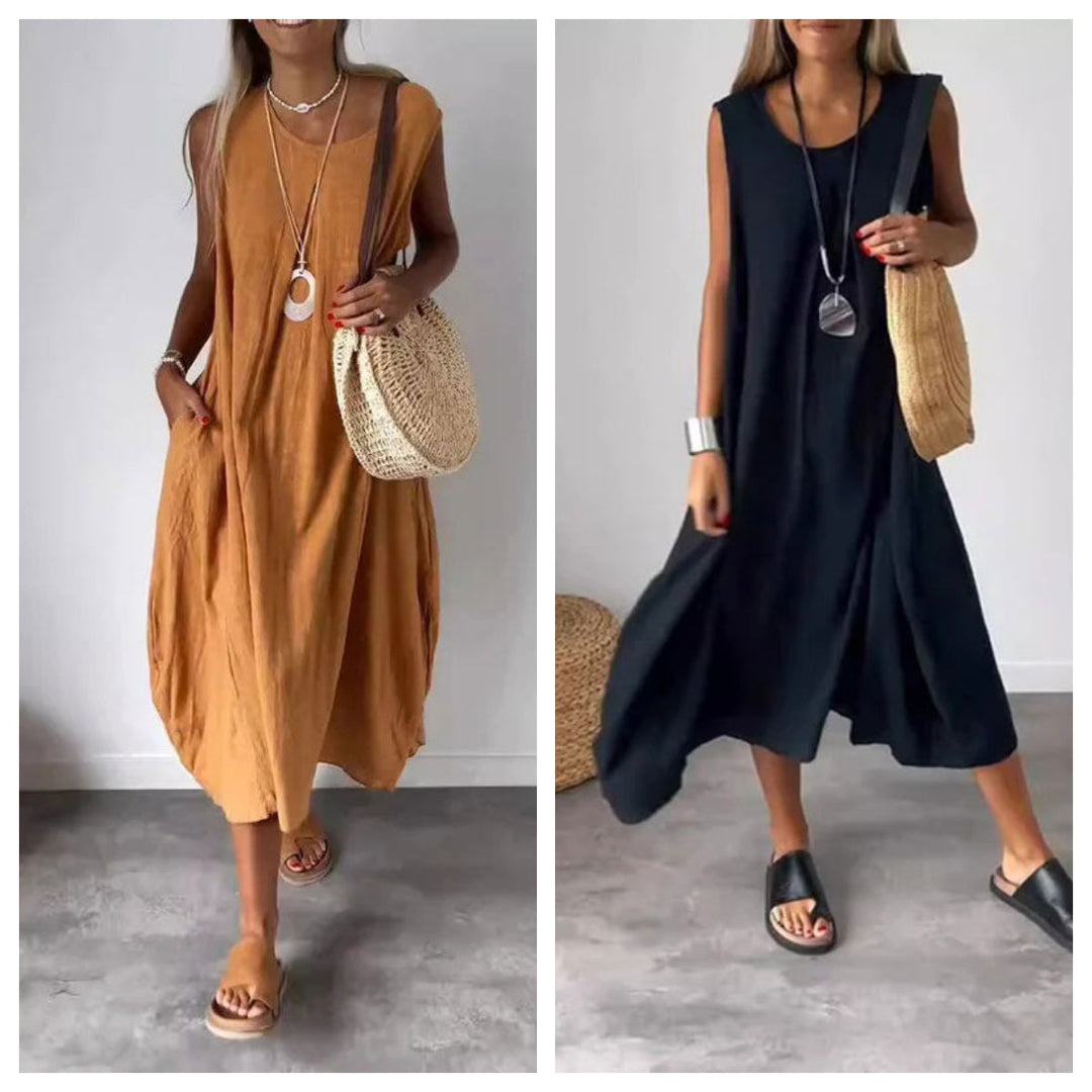 Sabrina | Casual Sleeveless Pocket Dress