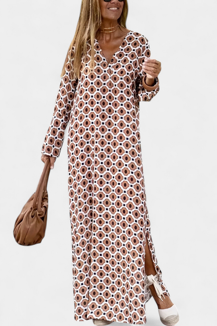 Brea | Geometric V-Neck Dress