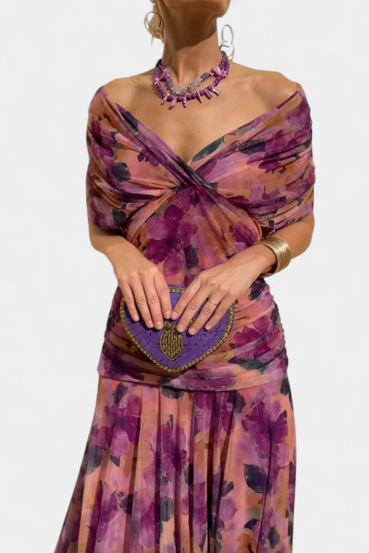 Jinky – V-Neck Floral Maxi Dress