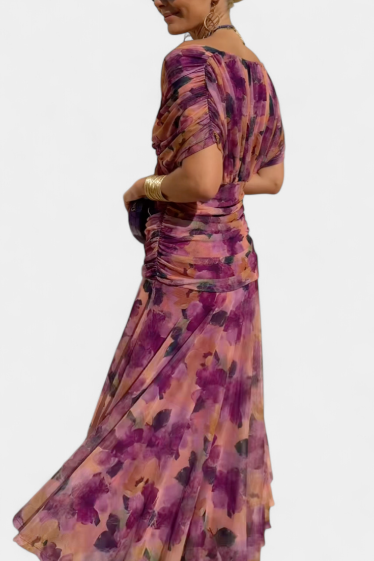 Jinky – V-Neck Floral Maxi Dress