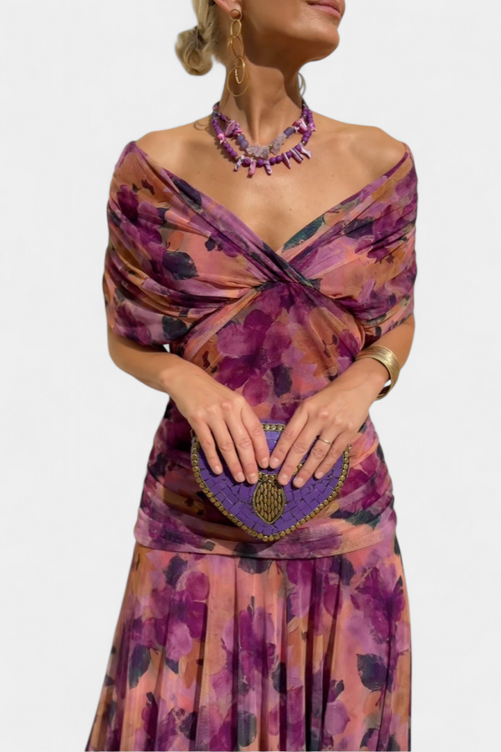 Jinky – V-Neck Floral Maxi Dress
