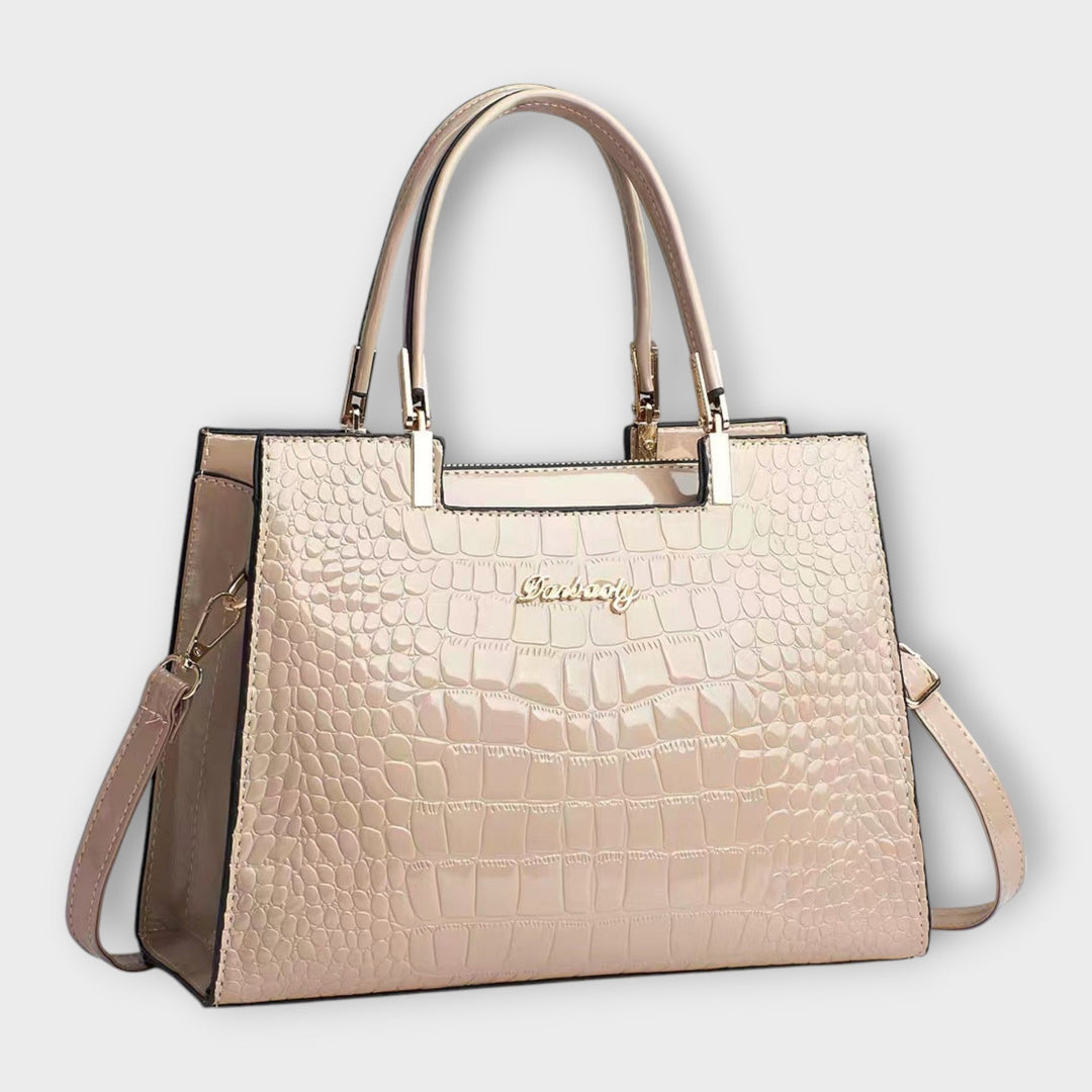 Annie | Glossy Crocodile Pattern Handbag