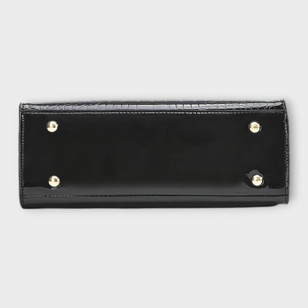 Annie | Glossy Crocodile Pattern Handbag