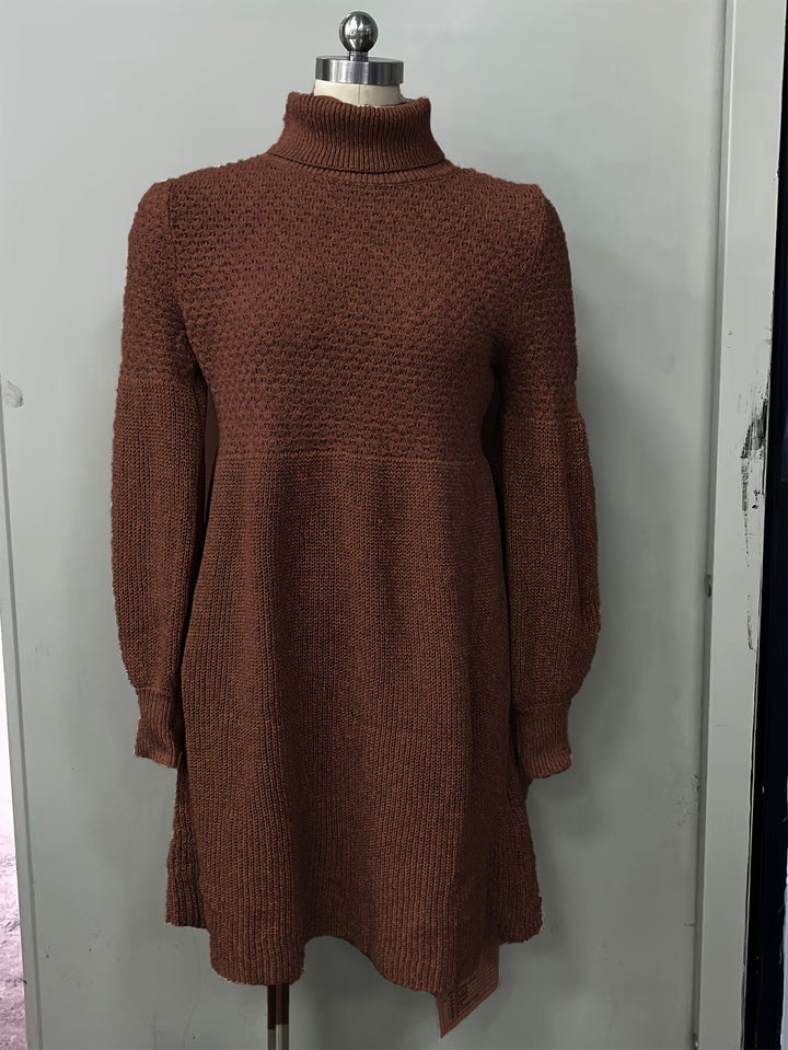 Doraine - High-Neck Knit Jumper Dress