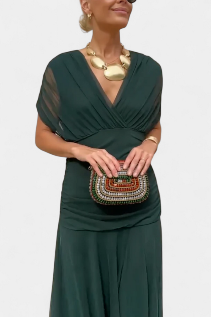 Jinky – V-Neck Floral Maxi Dress