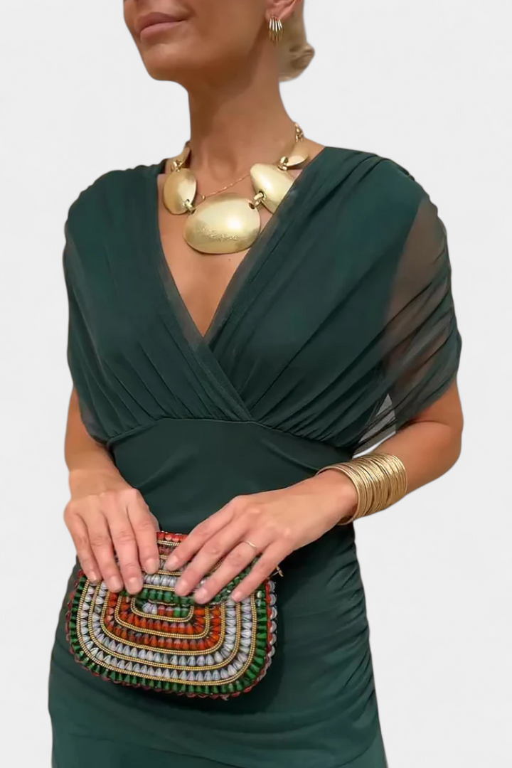 Jinky – V-Neck Floral Maxi Dress