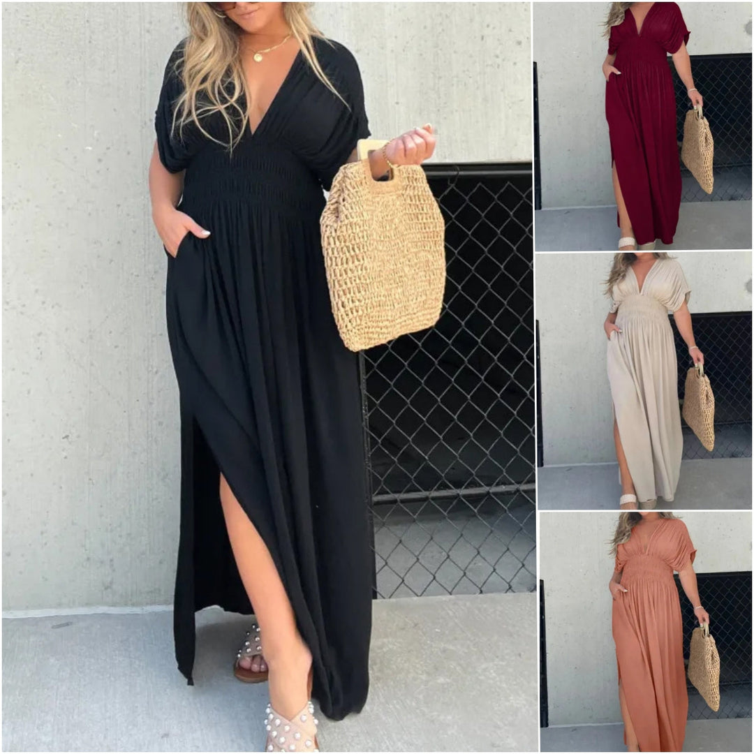 Alyza | Elegant V-Neck Maxi Dress