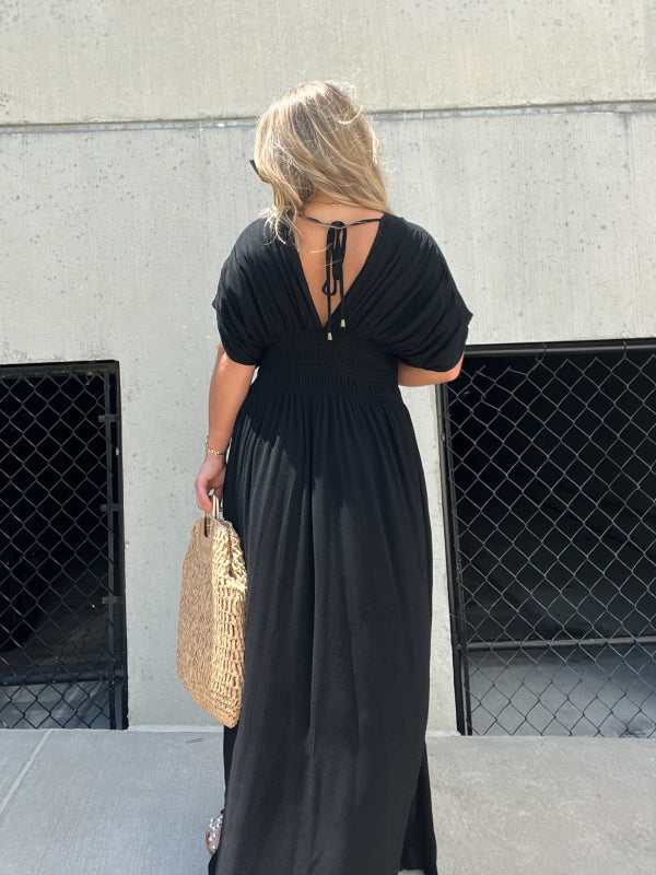 Alyza | Elegant V-Neck Maxi Dress