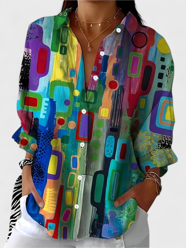 Annie | Elegant Geometric Pattern Blouse